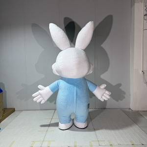 <span class=keywords><strong>Costume</strong></span> Gonfiabile da <span class=keywords><strong>Coniglio</strong></span> Pasquale, Mascotte in Peluche Bianca e Blu per Adulti - Product Image 5