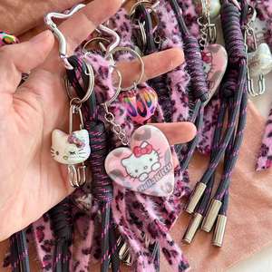 <span class=keywords><strong>Dulce</strong></span> lindo Kawaii gatito bolso amor corazón Diy resina colgante espalda plana encantos caja de teléfono basura portátil espejo decoración n Stock - Product Image 2