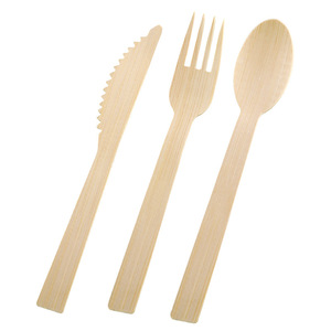 Penjualan terlaris 100% Biodegradable sekali pakai 170mm bambu sendok garpu Set-gaya mewah untuk pesta - Product Image 4