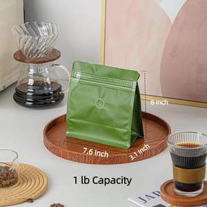 Venta directa de fábrica, fondo cuadrado verde, almacenamiento de alimentos de café, bolsa de café, envasado de alimentos de café, supermercado - Product Image 5