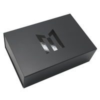 Boîte cadeau magnétique noire personnalisée avec logo pour l'emballage de vêtements, grande boîte cadeau de luxe en papier pour vêtements