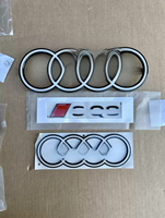Emblema de 4 anillos ABS para capó delantero y maletero trasero de coche para Audi A3 A4 A5 A6 A7 A1 A2 Q2 Q3 Q4 Q5 Q7 Q8 TT S3 S4 S5 S6 S7