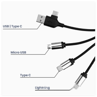 Cadeau d'entreprise le moins cher, logo lumineux, coloré, câble de charge USB multifonction 3 4 5 en 1, porte-clés pour téléphones portables
