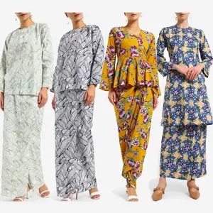2020 moda Baju Kurung Abaya Jilbab kadın elbise Jubah müslüman müslüman kadınlar İslam giyim