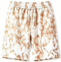 Shorts de bain pour hommes à imprimé plumes, 4 couleurs, noir, or/vert menthe, décontractés, séchage rapide, shorts de plage pour couple