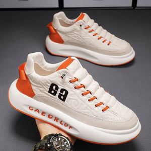 Chaussures pour hommes, automne, haut de gamme, polyvalentes, décontractées, semelle épaisse, surface en cuir, sport, intérieur rehaussant la taille, chaussures tendance - Product Image 1