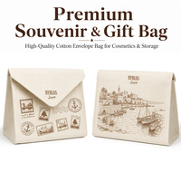 Pochette en coton personnalisée GOTS GRS avec rabat et bouton-pression pour emballage de savon, parfum, cadeau, réutilisable