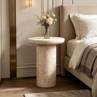 Table d'appoint style Wabi Sabi, design nordique minimaliste, salon, intérieur, travertin, rétro, décontractée, petite table d'angle pour café et thé