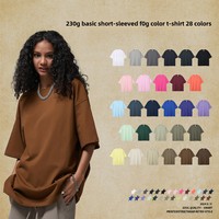 Kaos Rajut Pria Ukuran Besar Warna Polos 100% Katun Benang Ganda 230g, Tren Musim Panas 2025