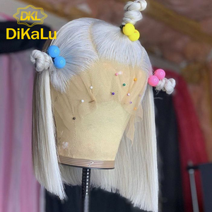 วิกผมสั้นบ๊อบ13x4แบบมีลูกไม้ด้านหน้าวิก<span class=keywords><strong>ผม</strong></span>มนุษย์สีขาว<span class=keywords><strong>60</strong></span>สีวิกผมลูกไม้ใส - Product Image 1