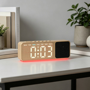 OEM/ODM Smart LED <strong>Digital</strong> Alarm <strong>Clock</strong> with Bluetooth Speaker and Ambient Light for Bedroom Desk Home - Product Image 4