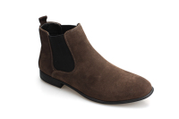 Bottes chelsea plates et à bout rond pour hommes, chaussures décontractées de haute qualité en microfibre, hautes, élastiques, à semelle plate