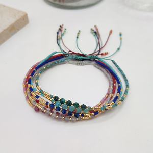 กำไลข้อมือถักเชือกสไตล์โบฮีเมียนทำมือ ปรับขนาดได้ สีสันสดใส ชุบทอง 18K สำหรับผู้หญิง |   ราคาขายส่ง - Product Image 4