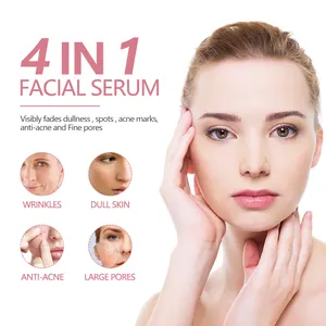 Atacado Skincare Anti Envelhecimento Ácido Hialurônico Niacinamida Vitamina C E Cuidados Com A Pele Rosto Soro Líquido Facial Whitening 4 em 1