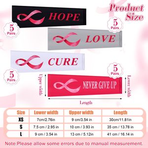 Băng tay áo màu hồng Băng nén tay áo cánh tay áo thể thao nâng cao nhận thức ung thư vú - Product Image 5