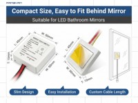 Miroir de salle de bain LED avec interrupteur tactile, DC12V 24V, gradation CCT, anti-buée, contrôle de mémoire pour miroir intelligent