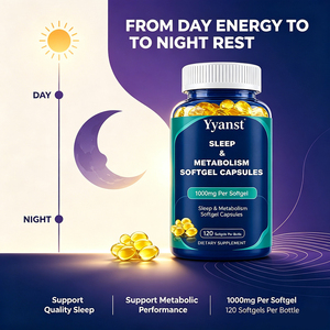 Capsules molles Sommeil & Métabolisme 1000mg 120 unités – Favorise un sommeil de qualité, améliore les performances métaboliques – Produit de santé OEM/ODM - Product Image 4