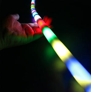 Dia 22mm 원형 실리콘 네온 라이트 블랙 자켓 다이나믹 추격 픽셀 rgb 컬러 led 네온 플렉스 튜브 - Product Image 3