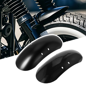 Guardabarros delantero corto retro para motocicleta Harley XL48 Cruiser Bobber, guardabarros metálico, negro brillante, negro mate - Product Image 3