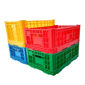 Precision Manufacturing Stack And Nest Crates Reusable Vegetable Plastic Crates Plastic Vented Foldable Crate For Farm Shipment