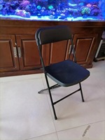 Vente en gros de chaises pliantes américaines noires empilables en plastique et métal pour événements de 800 lbs pour les fêtes en plein air