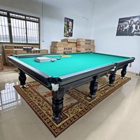 Table de billard russe de qualité professionnelle, modèle 12 pieds, plateau en marbre de 45 mm, design à trous étroits, idéale pour les clubs/la maison/les tournois