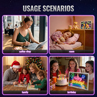 Juguete Educativo STEM, Tablero de Dibujo LED 3D Abyss, Bloc de Dibujo Creativo para Niños, Espejo Infinito, Luz LED, Regalo de Navidad, Recargable por USB