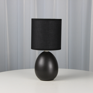 Libro personalizzato stile moderno luce camera da letto piccolo Standard uovo nero Base in ceramica fatta a mano <span class=keywords><strong>paralume</strong></span> in tessuto AC alimentato a casa - Product Image 3