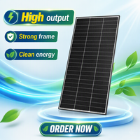 Panneau solaire monocristallin rigide 200W 210W 220W 48V Type N 18BB, panneau solaire transparent bifacial en verre simple, noir