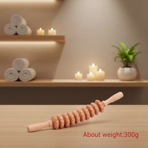 Rodillo de Masaje de Madera para Moldear el Cuerpo, Rodillo de Terapia de Madera con 12 Rodillos Giratorios, Herramienta de Masaje Anticelulitis para Esculpir el Cuerpo - Product Image 1