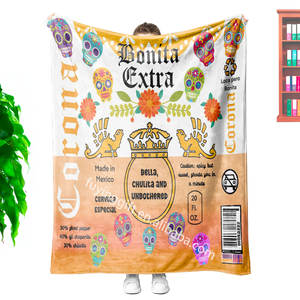 El más nuevo diseño Custom Logo Corona Extra Beer Chingona Toxica franela polar Manta polar manta de viaje - Product Image 2