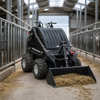 Mini-chargeuse sur pneus compacte JS460 pour travaux d'excavation, de nivellement et d'aménagement paysager