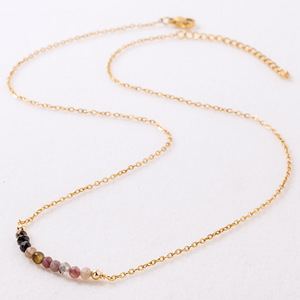 Collier délicat à facettes en <span class=keywords><strong>pierre</strong></span> naturelle, chaîne en acier inoxydable, bijou énergétique en cristal de guérison, <span class=keywords><strong>pierre</strong></span> de naissance, cadeau - Product Image 4