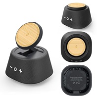 Chargeur sans fil magnétique à charge rapide, support de téléphone portable en bambou ECO pour bureau, haut-parleur BT, logo de marque OEM, sortie 10W/15W Type-C