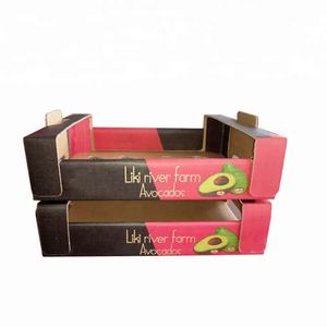 Caja de exhibición de bandeja de envío de frutas y verduras de <span class=keywords><strong>aguacate</strong></span> de cartón corrugado de color de impresión de tinta de soja ecológica - Product Image 1