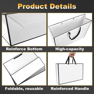 Customized Luxury Gift Paper Bags Ivory Board Zipper Top Custom Logo Colors for <b>Shoes</b> Clothing Packaging-Eco-Friendly Wholesale - Product Image 3