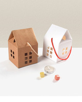Boîte Cadeau de Luxe Écologique en Matériaux Recyclés pour Biscuits, Donuts, Chocolats, Macarons et Autres Aliments, avec Poignée et Ruban