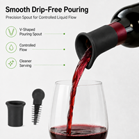 Bouchon verseur réutilisable en silicone pour bouteille de vin, anti-fuite, qualité alimentaire, accessoires de scellage à visser