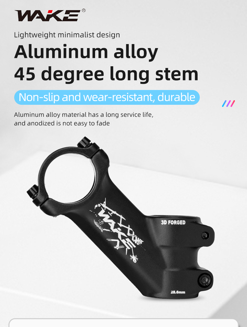 WAKE 31.8mm自転車ステム45度ハンドルバーステムライザーMTB
