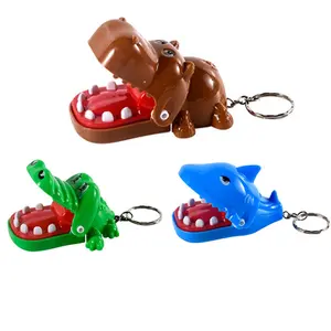 QS High Quality Animal Series Bite The Finger Key Chain Miniature Plastic Material Kids Decompression Toys For Children Gift