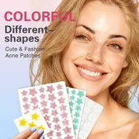 Patch anti-acné hydrocolloïde personnalisé avec logo, points colorés, patch facial étoile pour les boutons, beauté et soins personnels