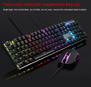 Motospeed ck888 rgb teclado gamer, mouse e mouse kit de combinação com mouse