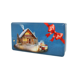 Kotak Kaleng Persegi Panjang untuk Biskuit dengan Cetak Offset Kustom, Finishing Brushed, KALENG FANCY Merek-Kotak Hadiah Penyimpanan Permen, Kue Kering, dan Kue - Product Image 1