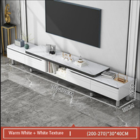 Meuble TV en bois MDF de style moderne blanc, meuble TV simple et élégant avec tiroir et table basse