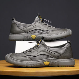 Chaussures décontractées pour hommes en mesh respirant marron, à enfiler, confortables et antidérapantes pour les loisirs - Product Image 4