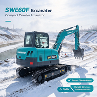 Offre Spéciale : Excavatrice Compacte sur Chenilles Sunward SWE60F d'Occasion, Modèle Chinois Original et Neuf pour Travaux de Construction Urbaine