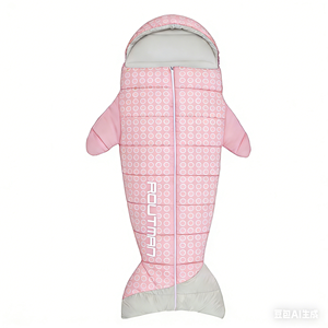 Sac <span class=keywords><strong>de</strong></span> couchage en peluche en forme <span class=keywords><strong>de</strong></span> requin pour adulte RS93, doux, chaud, portable, pour le camping en plein air, la randonnée, les voyages, les pique-niques - Product Image 3