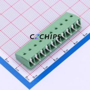 DB128V-5.08-10P-GN-S <b>Screw</b> Terminal <b>Block</b> Through hole Component (THT),P=5.08mm Connector 1x10P 5.08mm Green Through Hole - Product Image 2