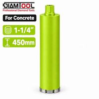 Baril de forage diamanté à longueur étendue de 450 mm avec connexion 1-1/4"-7 pour la maçonnerie et le béton
