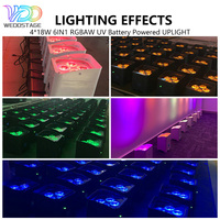 WEDOSTAGE Nuevo Foco LED RGBWAUV 6 en 1 de 4*18W con Batería Recargable DMX512, Clasificación IP33 y Control por Aplicación para KTV, DJ y Escenarios
